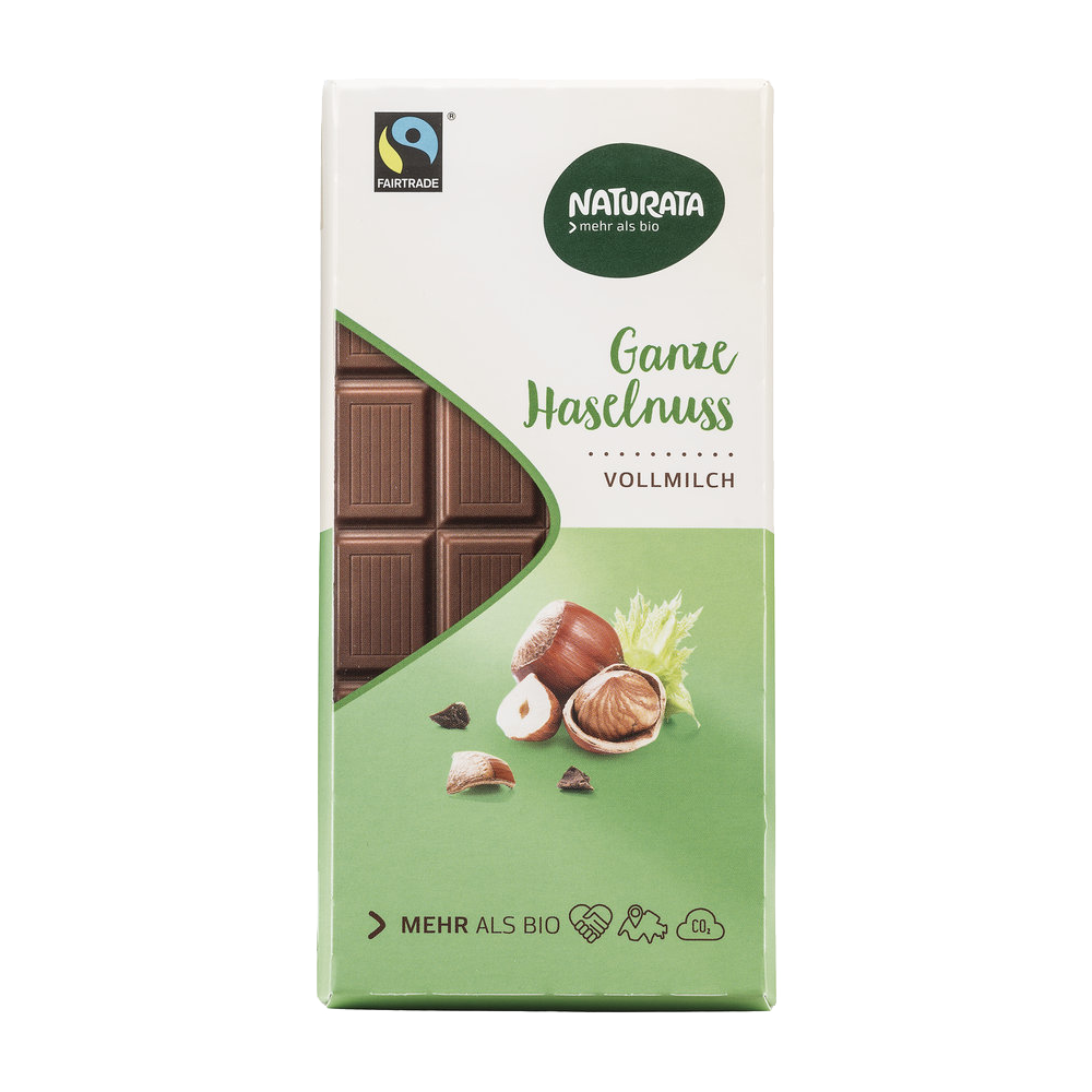 Ganze Haselnuss Schokolade, Vollmilch, 100 g