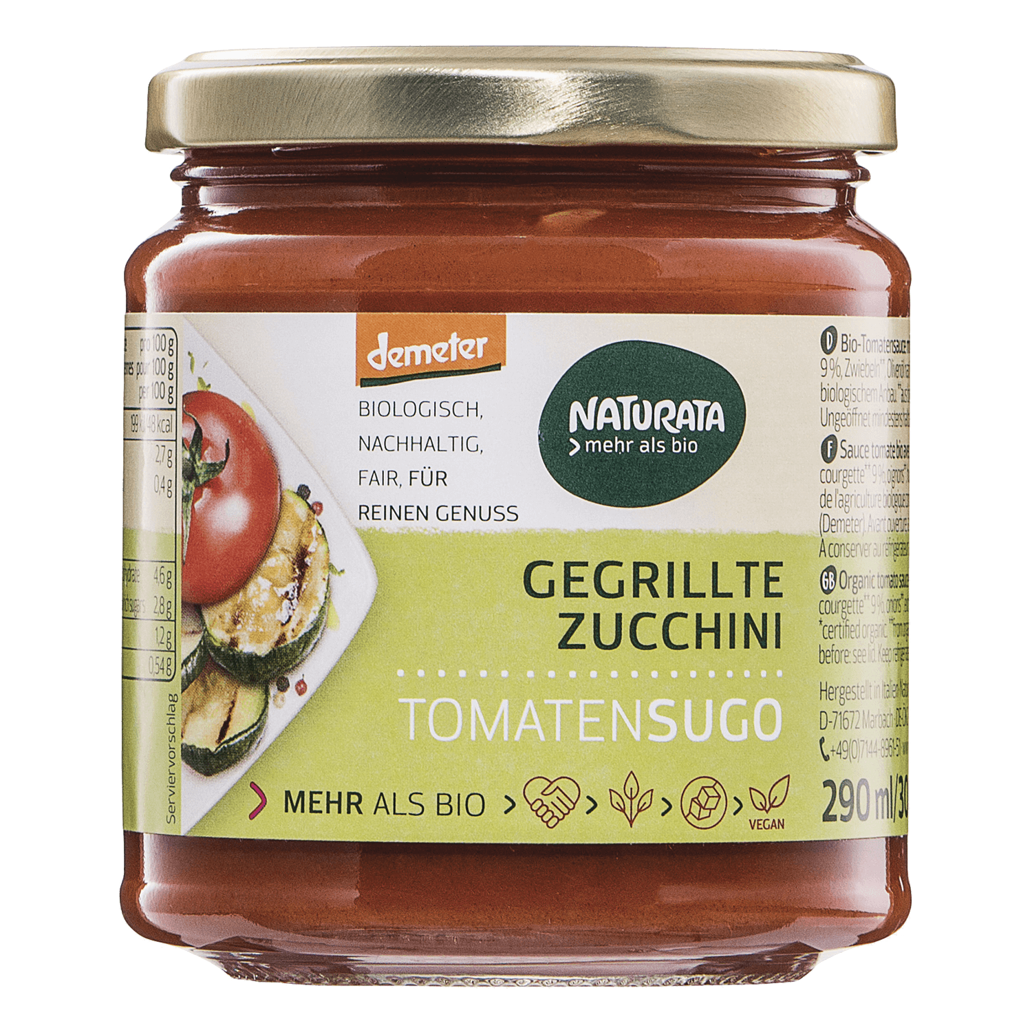 Tomatensugo mit gegrillter Zucchini, 290 ml