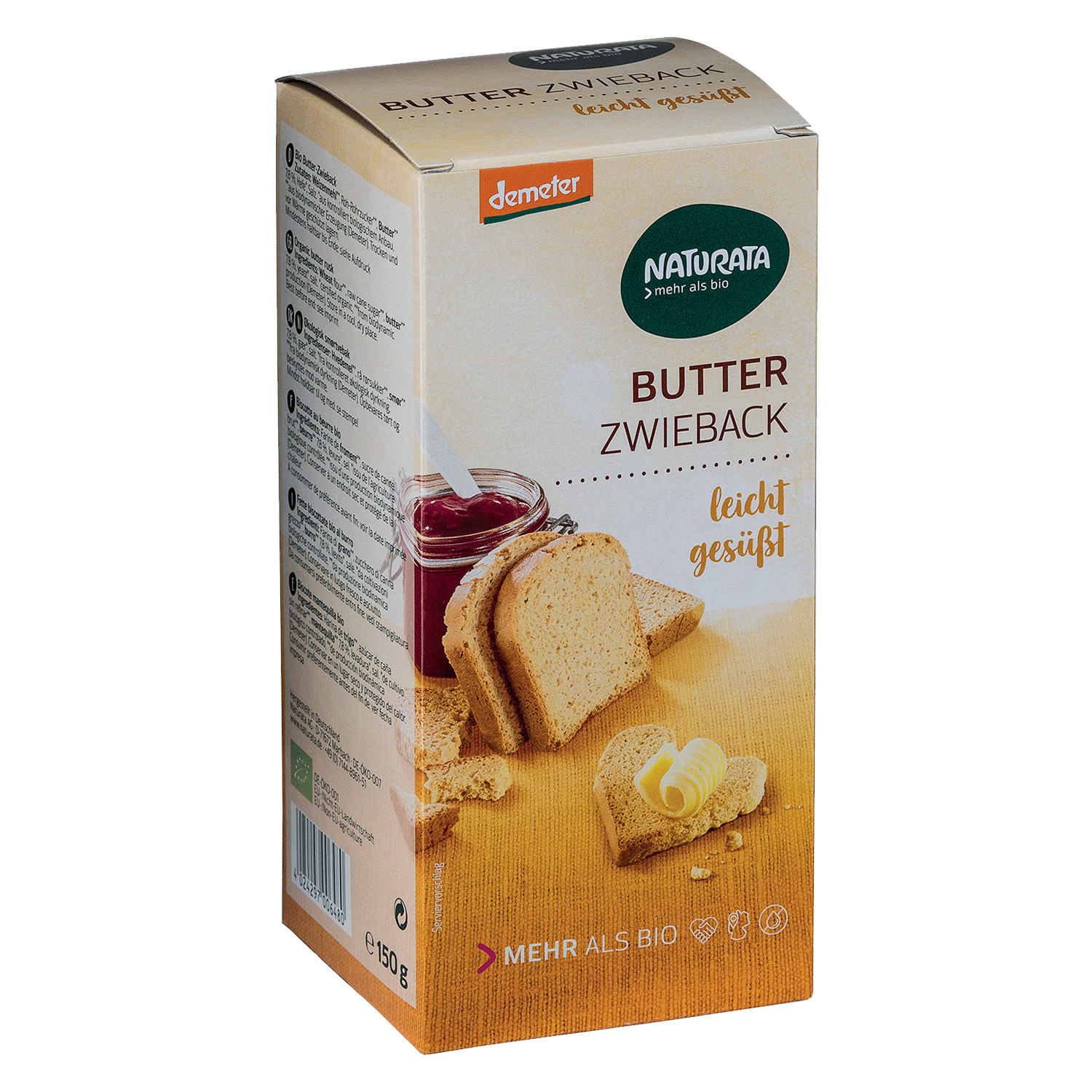 Butter-Zwieback, leicht gesüßt, 150 g